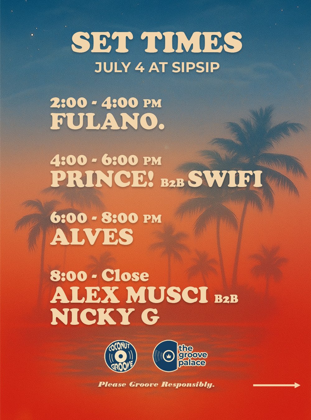 4th of July day set times