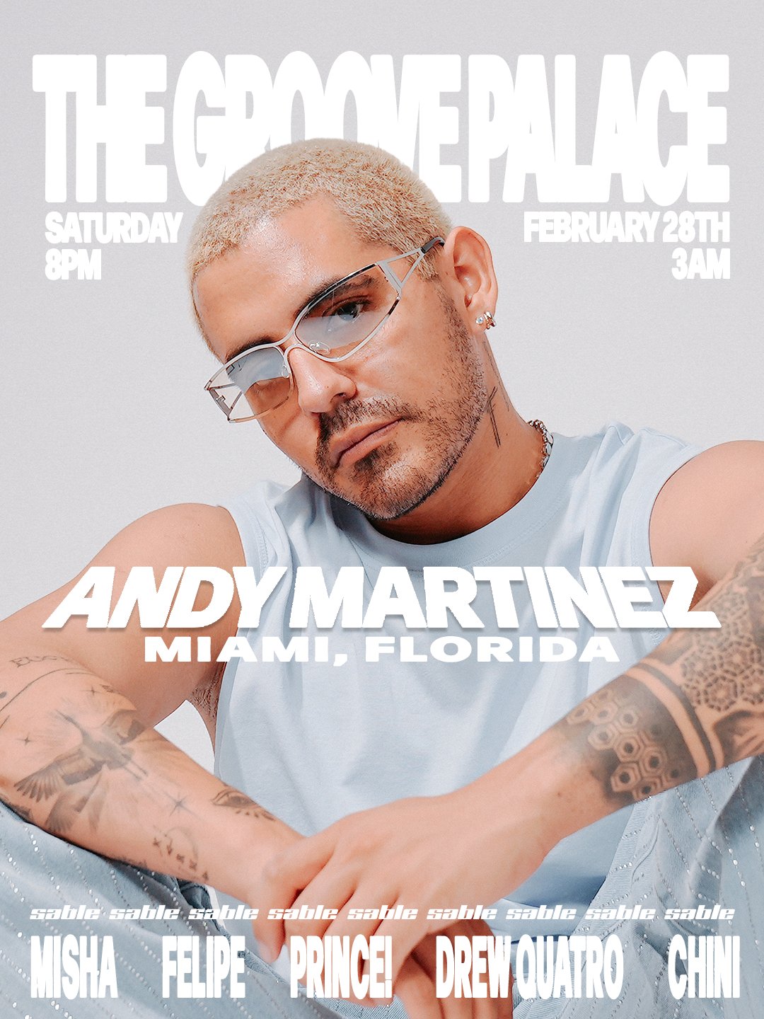 Sable 2.28 artist flyer: Andy Martinez