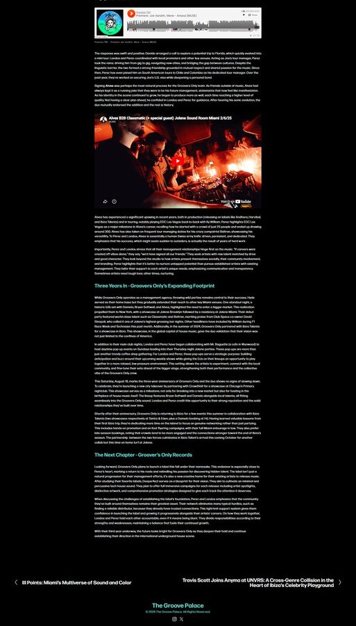 Groovers Only web article, bottom half
